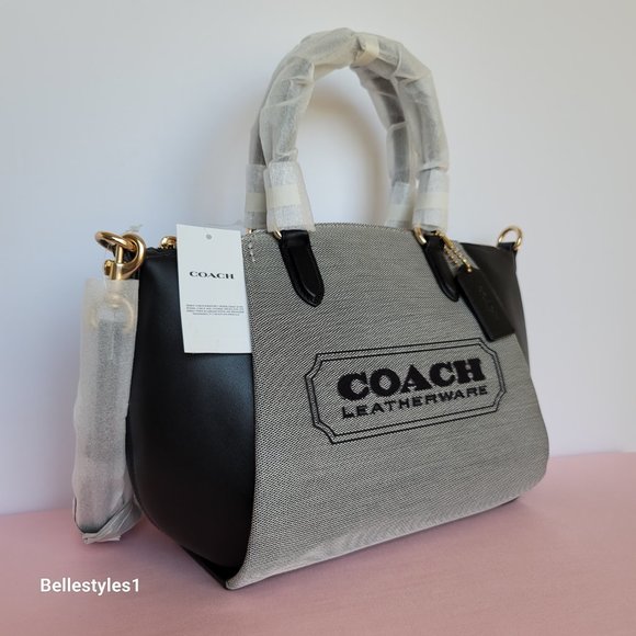 COACH Elise Badge Satchel In Jacquard & Refined Leather 🎈SPECIAL SALE $220.🎈 - Picture 2 of 16